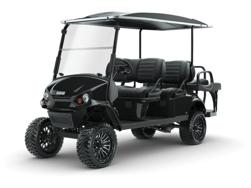 black E-Z-GO golf cart