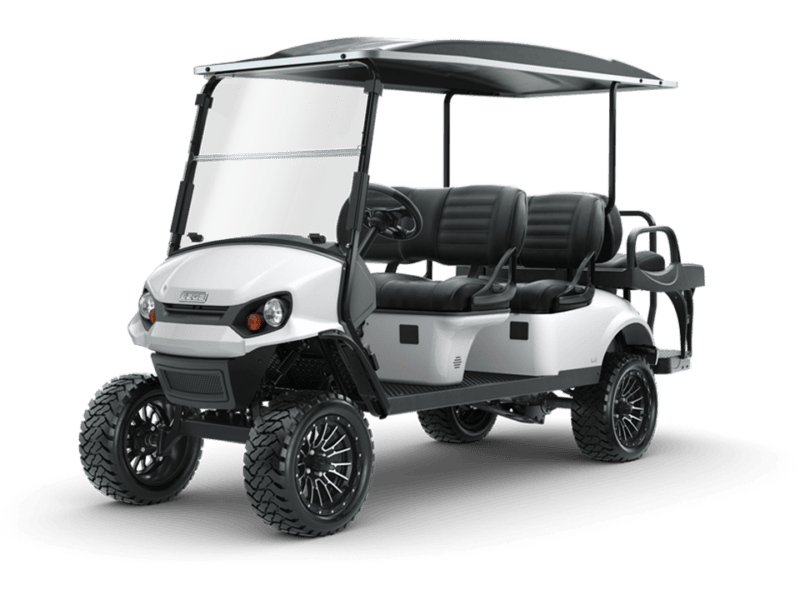 white E-Z-GO golf cart