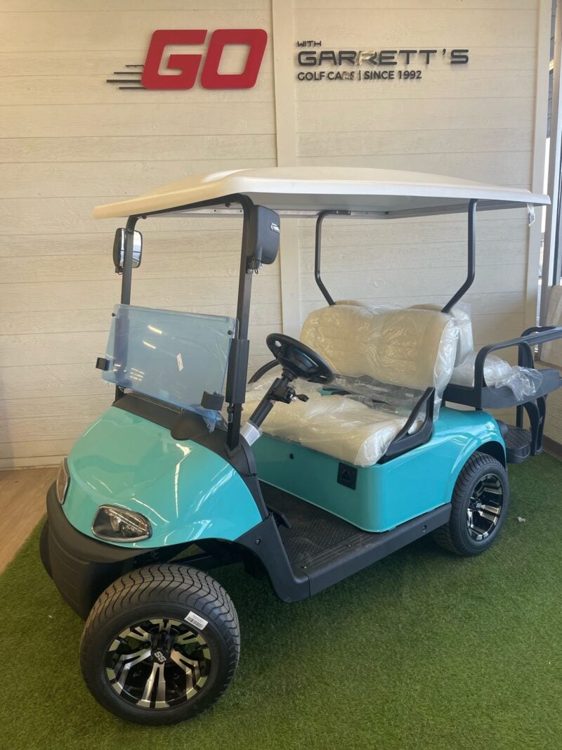 teal golf cart