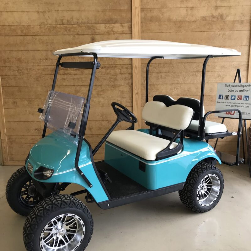 teal E-Z-GO golf cart