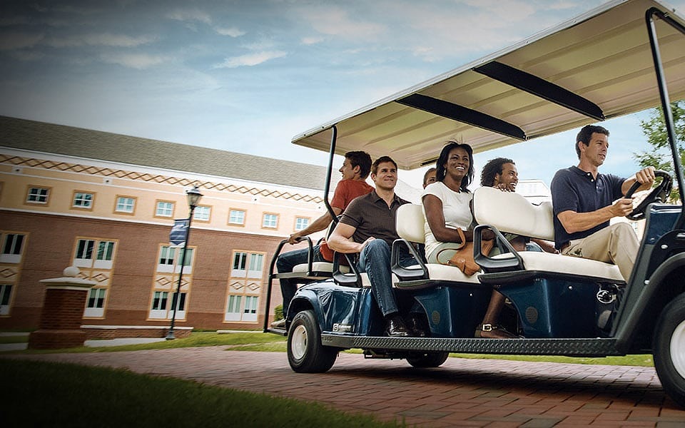 Golf cart for corporate events.