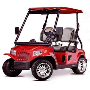Red Tomberlin golf cart.