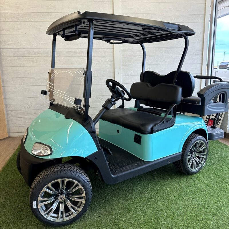 Teal golf cart