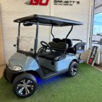 light blue golf cart with undercarriage lighting