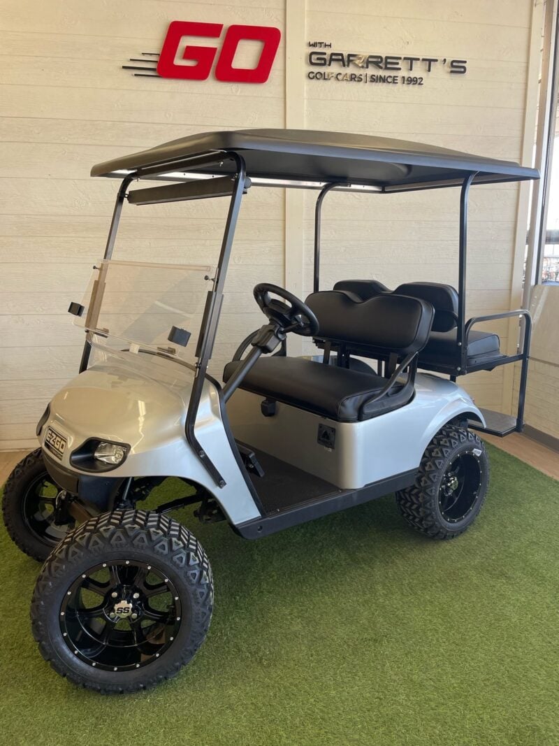 silver golf cart