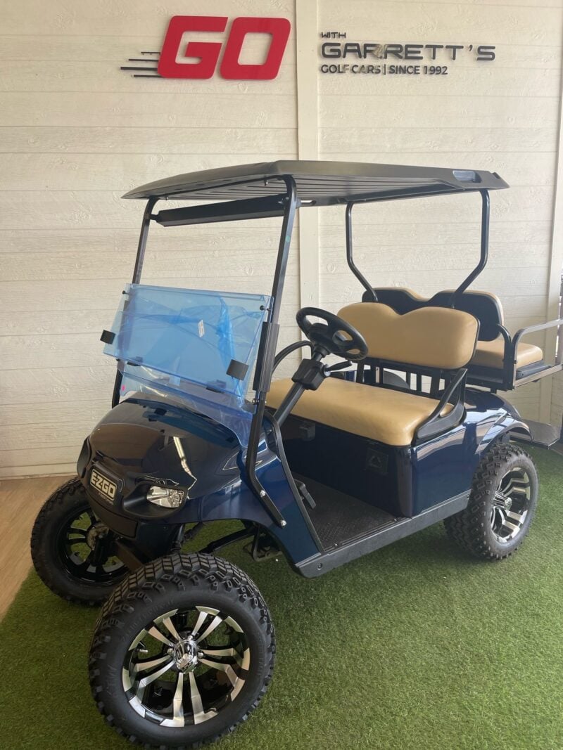 navy blue golf cart