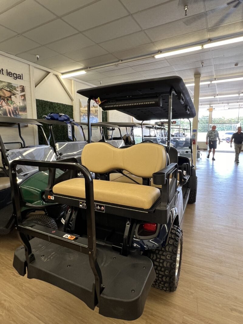 #035 - 2016 EZGO Express 6 w/ Bazooka - Gas - Patriot Blue - Image 4