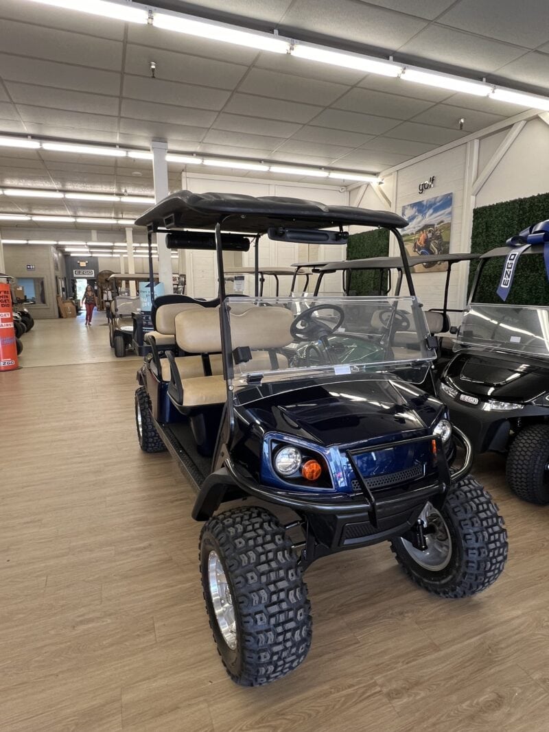 #035 - 2016 EZGO Express 6 w/ Bazooka - Gas - Patriot Blue - Image 5