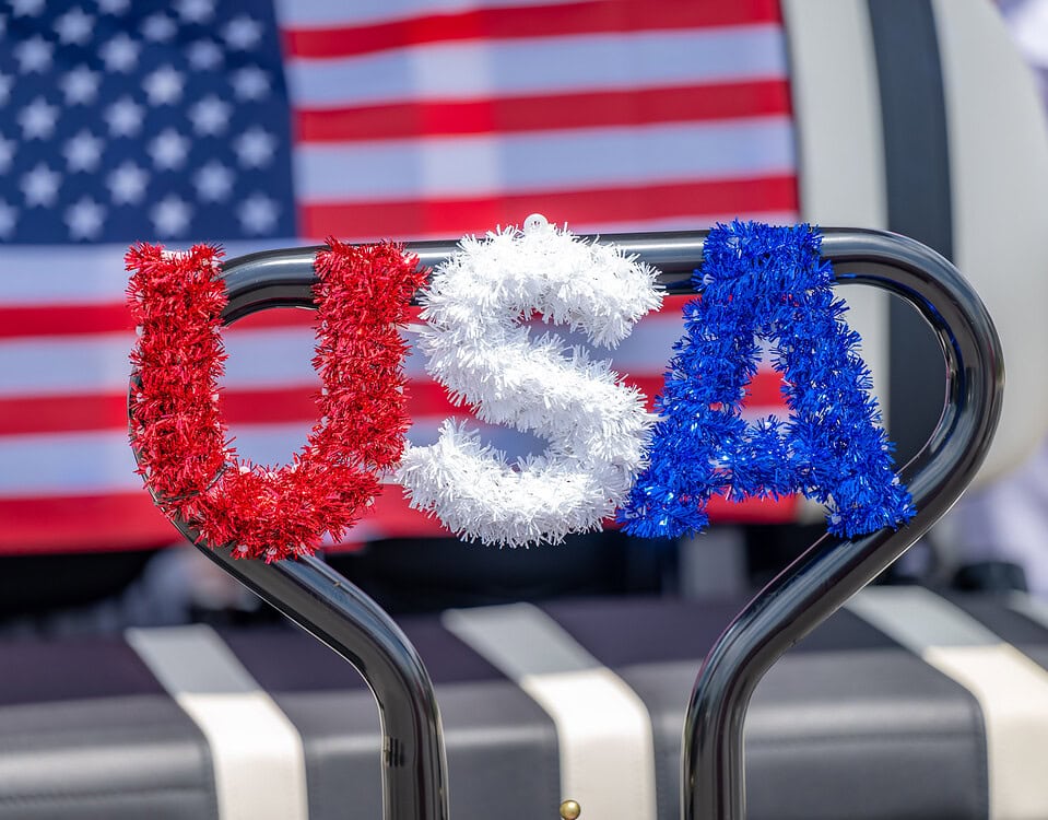 USA golf cart decorations